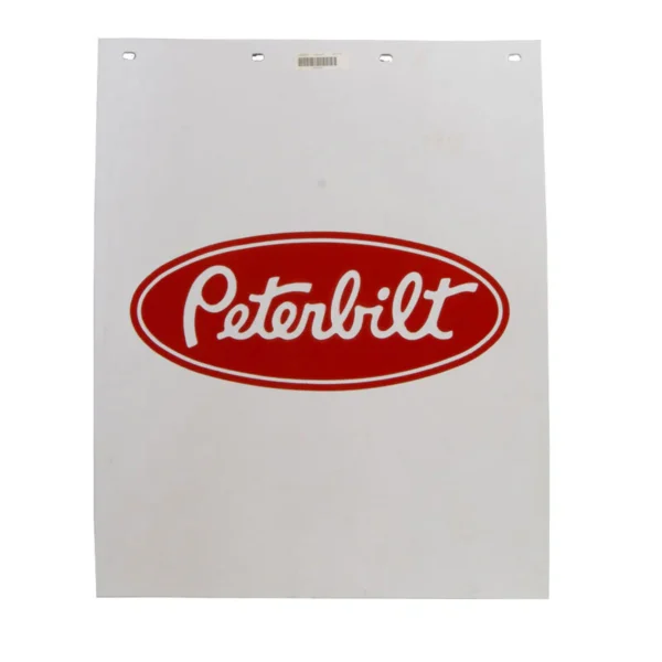 PACCAR MUDFLAP-WHITE RED PB 24X30WPET